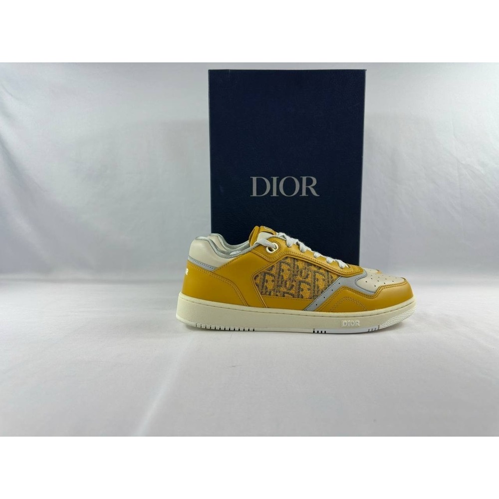 Dior B27 Low 'Dior Oblique' Gold-Tone White Grey Men's Size 11
